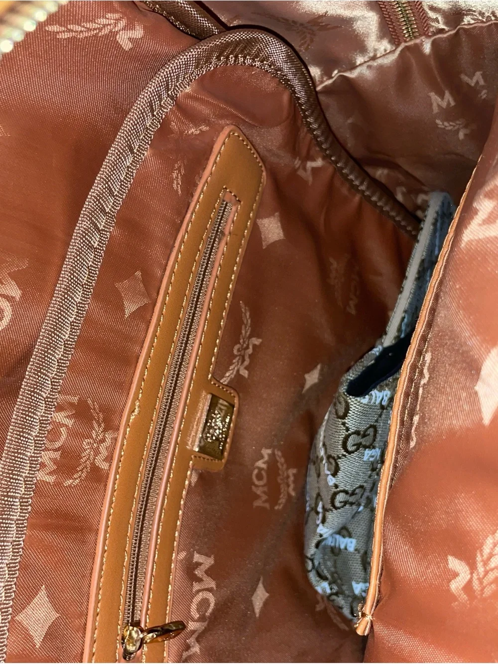 MCM Cognac Visetos Backpack (unisex )
